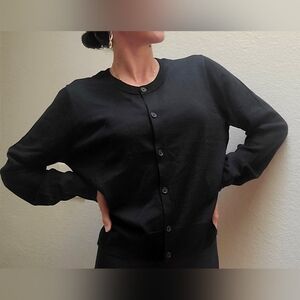 100% Merino Wool Crew Neck Sweater Cardigan.